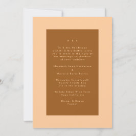 Terracotta Modern Minimalistic Simple Wedding Kaart