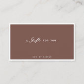 terracotta | Modern minimalistisch cadeaubon Visitekaartje (Voorkant)