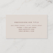 Terracotta modern minimalistisch monogram Initiaal Visitekaartje (Achterkant)