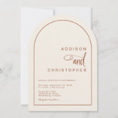 Terracotta Modern Minimalistisch Script Bruiloft Kaart (Voorkant)