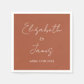 Terracotta Modern Minimalistisch Script Bruiloft Servet (Voorkant)