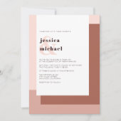 Terracotta Modern Monogram Minimalist Bold Wedding Kaart (Voorkant)