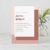 Terracotta Modern Monogram Minimalist Bold Wedding Kaart (Staand voorkant)