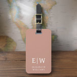 Terracotta modern monogram minimalistisch bagagelabel<br><div class="desc">Verhoog uw reiservaring met ons Classic Elegant Modern Minimalist Monogram Bagagelabel. Dit zorgvuldig ontworpen accessoire combineert naadloos tijdloze elegantie met hedendaags minimalisme, waardoor uw bagage opvalt met verfijning. Dit bagagelabel, dat met precisie en oog voor detail is vervaardigd, is meer dan alleen een praktisch item; het is een gepersonaliseerde uiting...</div>