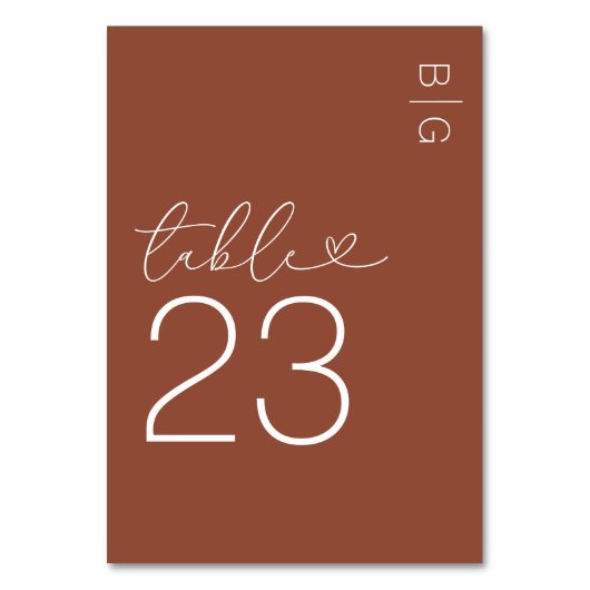 Terracotta Modern Monogram Wedding Kaart (Voorkant)