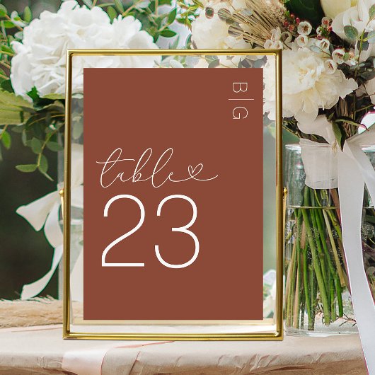 Terracotta Modern Monogram Wedding Kaart