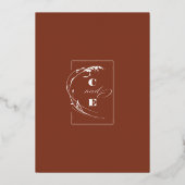 Terracotta Modern Pampas Grass Boho Wedding Folie Uitnodiging (Achterkant)