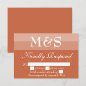 Terracotta Modern Script Bruiloft RSVP Kaart (Voorkant / Achterkant)
