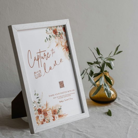 Terracotta Modern Script Capture The Love Wedding Poster