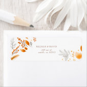 Terracotta Modern Script Elegante herfstbruiloft Etiket (Insitu)