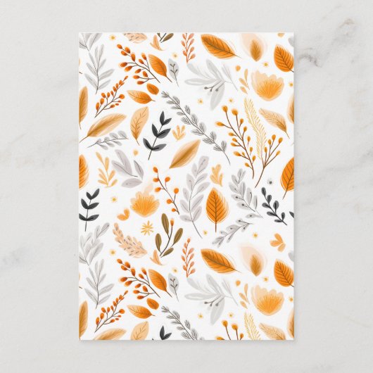 Terracotta Modern Script Elegante herfstbruiloft Informatiekaartje (Achterkant)