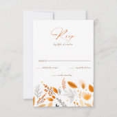 Terracotta Modern Script Elegante herfstbruiloft RSVP Kaartje (Voorkant)