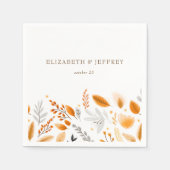 Terracotta Modern Script Elegante herfstbruiloft Servet (Voorkant)