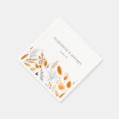 Terracotta Modern Script Elegante herfstbruiloft Servet (Hoek)