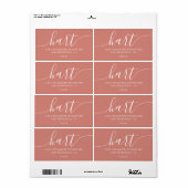 Terracotta Modern Script Return-adres Etiket (Full Sheet)
