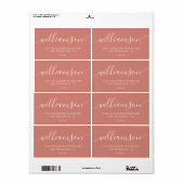 Terracotta Modern Script Return-adres Etiket (Full Sheet)