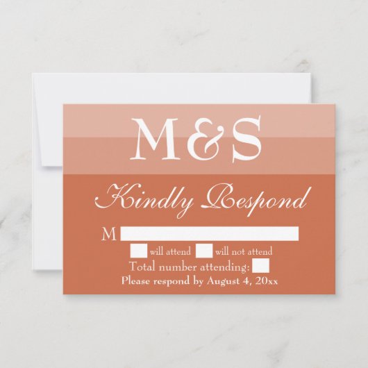 Terracotta Modern Script Trouw RSVP Kaart (Voorkant)