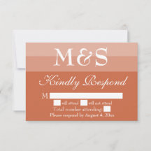Terracotta Modern Script Trouw RSVP Kaart