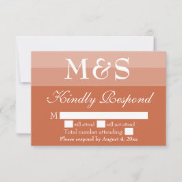 Terracotta Modern Script Trouw RSVP Kaart