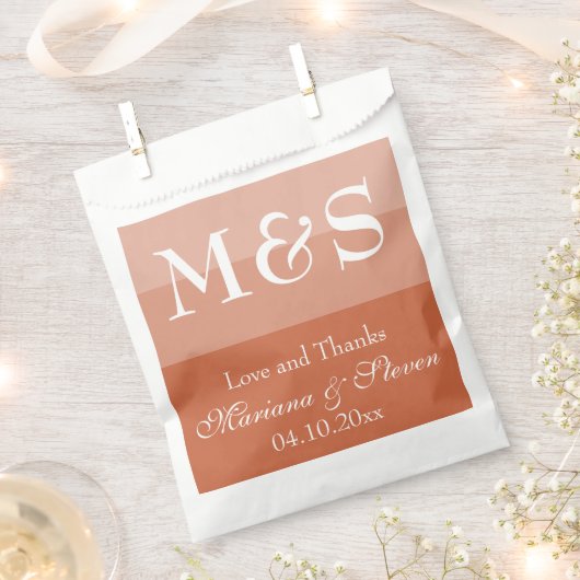 Terracotta Modern Script Wedding Bedankzakje (Geknipt)