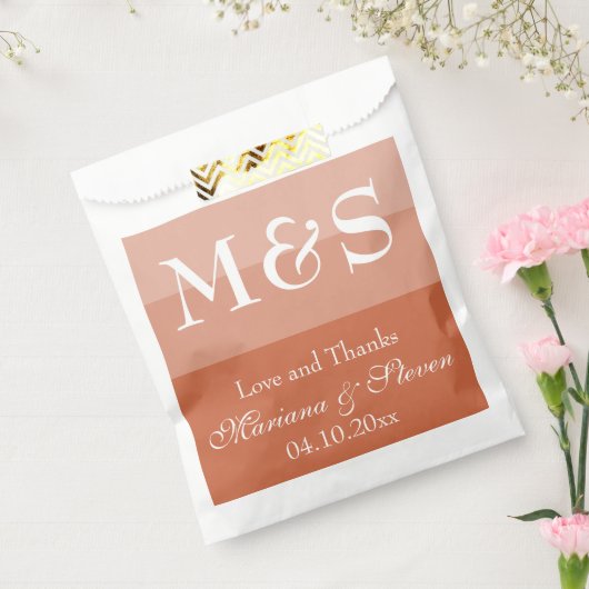 Terracotta Modern Script Wedding Bedankzakje (Gezegeld)