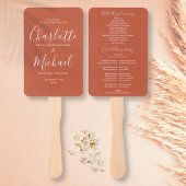 Terracotta Modern Script Wedding Programme Handwaaier