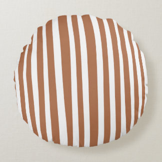 Terracotta Modern Stripes Minimalist  Rond Kussen