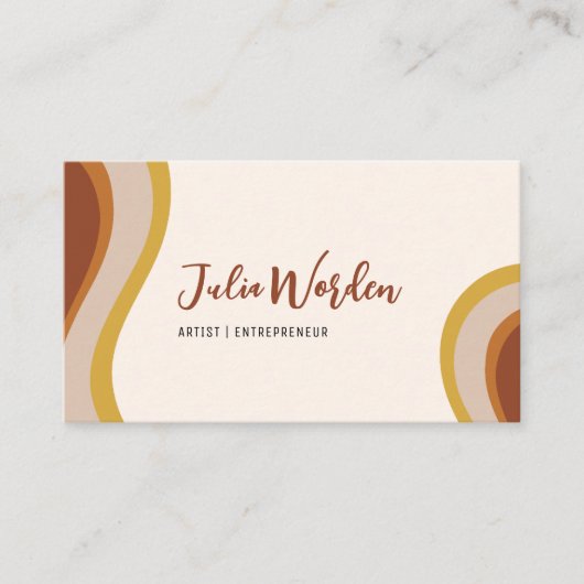 Terracotta modern visitekaartje met QR-code (Voorkant)