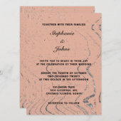 Terracotta Modern Wave Abstracte Boheemse bruiloft Kaart (Voorkant / Achterkant)