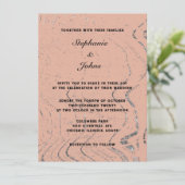 Terracotta Modern Wave Abstracte Boheemse bruiloft Kaart (Staand voorkant)