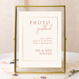 Terracotta Modern Wedding Foto Guestbook Poster