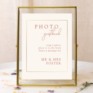Terracotta Modern Wedding Foto Guestbook Poster