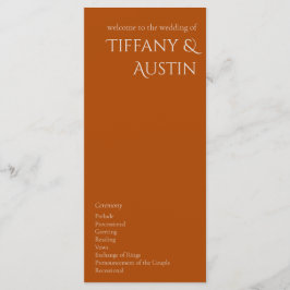Terracotta Modern Wedding Programme