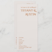 Terracotta Modern Wedding Programme (Voorkant / Achterkant)