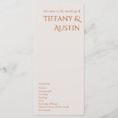 Terracotta Modern Wedding Programme (Voorkant)