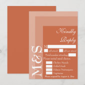 Terracotta Modern Wedding RSVP Kaart (Voorkant / Achterkant)