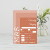 Terracotta Modern Wedding RSVP Kaart (Staand voorkant)