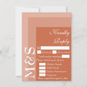 Terracotta Modern Wedding RSVP Kaart (Voorkant)