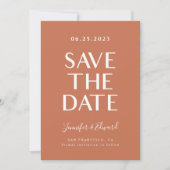 Terracotta Modern Wedding Save the Date (Voorkant)