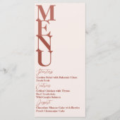 Terracotta Modern Wedding Simple Menu Kaart (Voorkant)