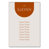 Terracotta Modern Wedding Table Seating Chart Kaart (Voorkant)