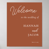 Terracotta Modern Wedding Welcome Sign Poster (Voorkant)