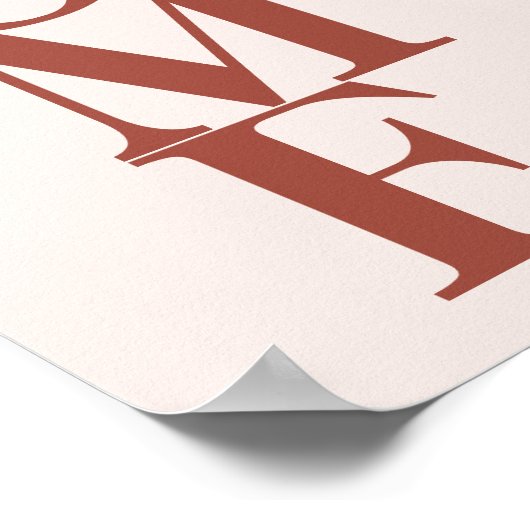 Terracotta Modern Wedding Welkomstteken Poster (Hoek)