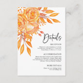 Terracotta Moderne Bloemen Rustieke Bruiloft Informatiekaartje (Voorkant)