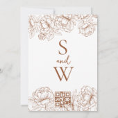 Terracotta moderne Boho Floral minimalistische bru Kaart (Achterkant)