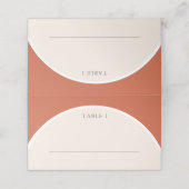 Terracotta Moderne boog eenvoudige boho Place Card Plaatskaartje (Buitenkant ongevouwen)