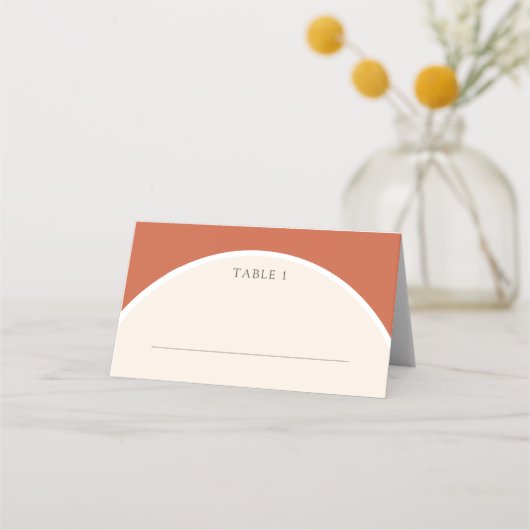 Terracotta Moderne boog eenvoudige boho Place Card Plaatskaartje (Voorkant)