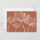 Terracotta moderne botanische bloemen bruiloft RSVP kaartje (Achterkant)