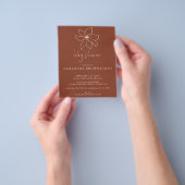 Terracotta Moderne Botanische Budget Baby Shower Flyer (Hand)