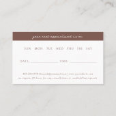 terracotta | Moderne Elegante Minimalistische Afsp Visitekaartje (Achterkant)